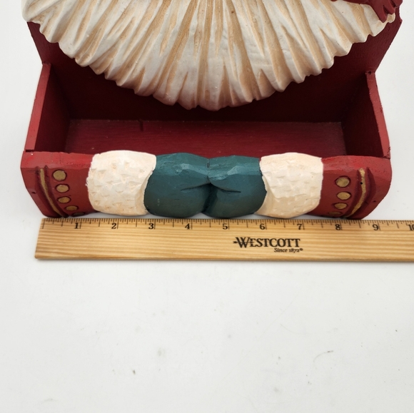 Midwest Cannon Falls Carved Santa Card Greenery Holder Box Wall Hanging - Picture 5 of 7
